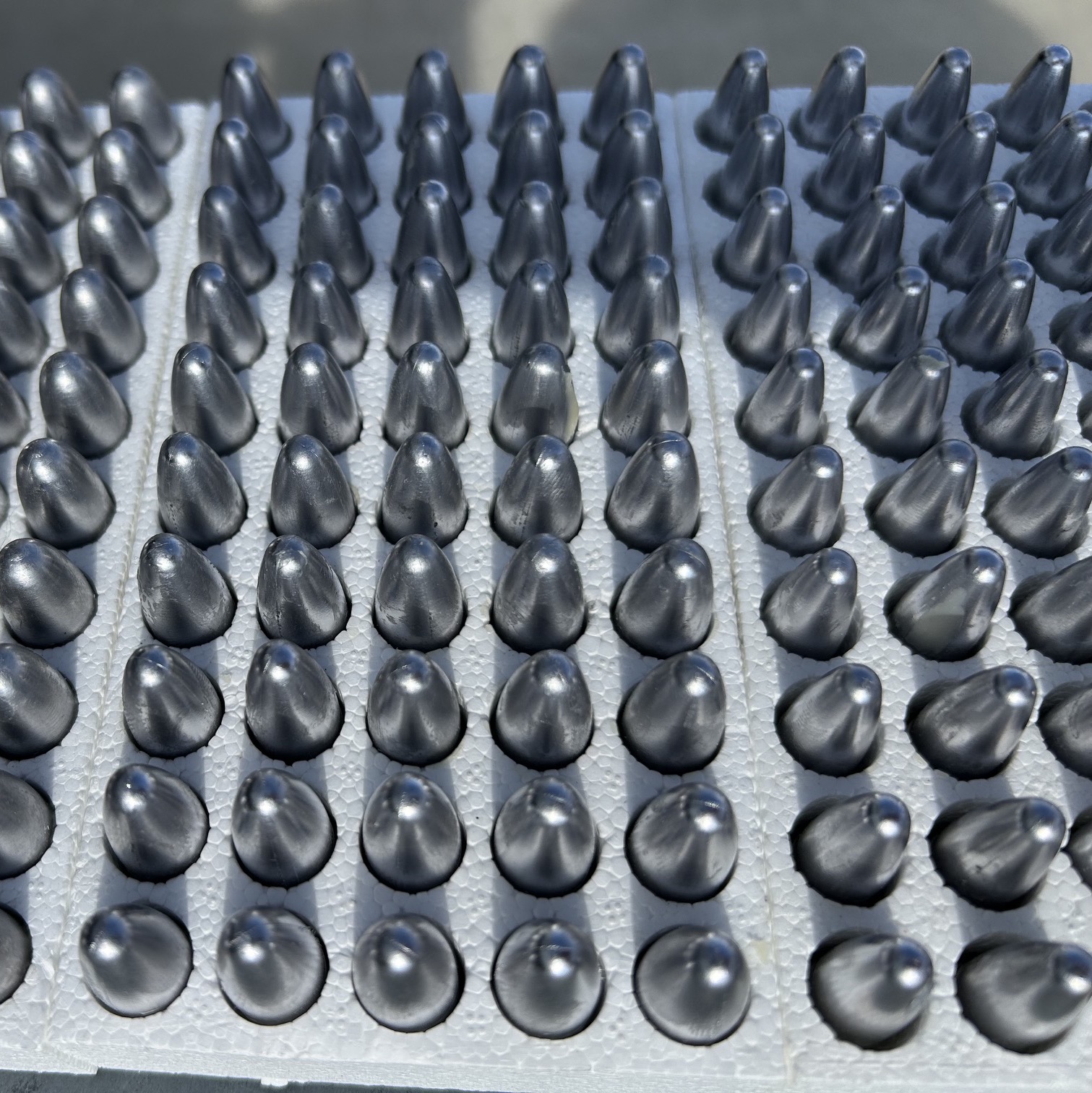 Custom-turned solid rifle projectiles.